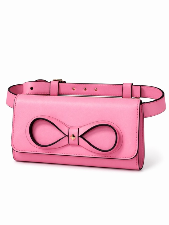 Kate Spade Pink Leather Bow accent Belt Bag Size XL NWT - Picture 2 of 6